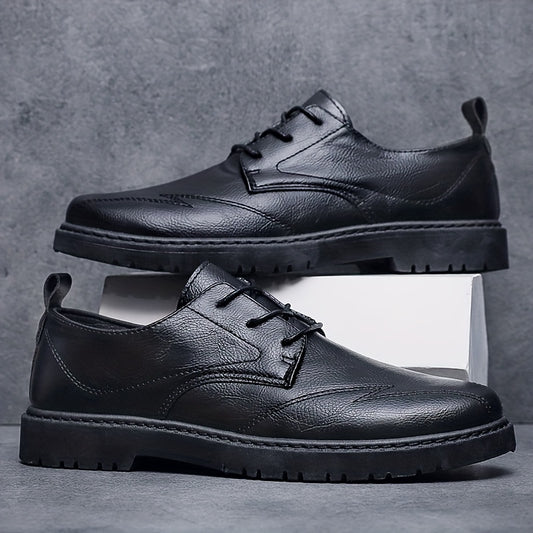 Men's Derby Shoes Stitch Detail Lace up Front Business Formal