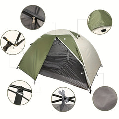 Double Layer Portable Tent with Rain & Wind Protection for Camping