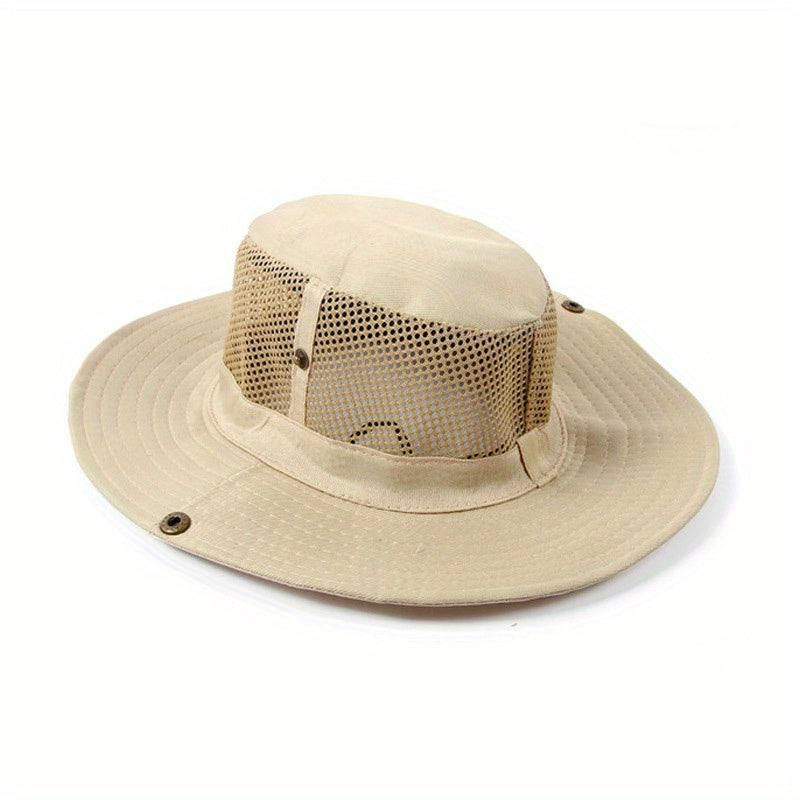 Mesh Hollow Out Sun Hat Unisex Breathable Sunshade Bucket Hat