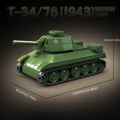 415pcs T 34 Medium Tank Model Building Blocks Set Classic Replica