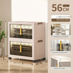 1pc Foldable Storage Box Cabinet Plastic Snack Shelf