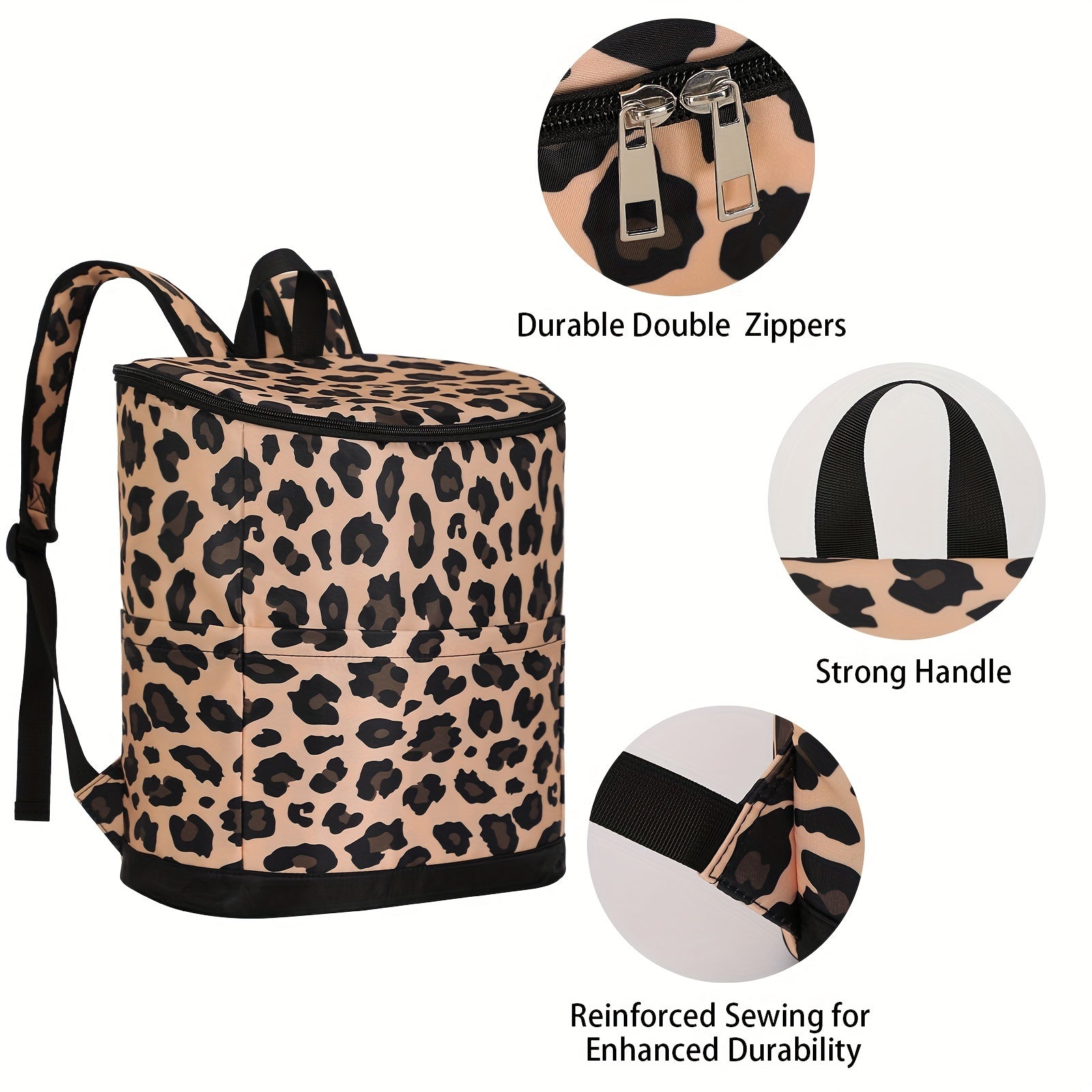 Women's Cooler Insulated Backpack Leakproof Lightweight Nylon Large Lunch Bag