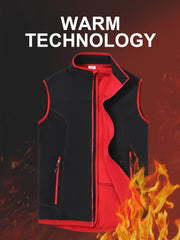 Men's Warm Stand Collar Vest Full Zip Windproof Thermal Vest