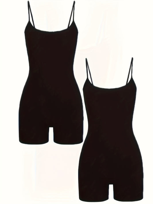 Solid Yoga Cami Romper Quick Drying Fitness Jumpsuit Women Activewear