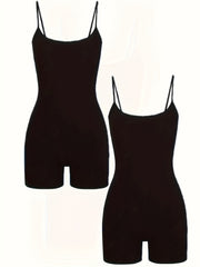 Solid Yoga Cami Romper Quick Drying Fitness Jumpsuit Women Activewear