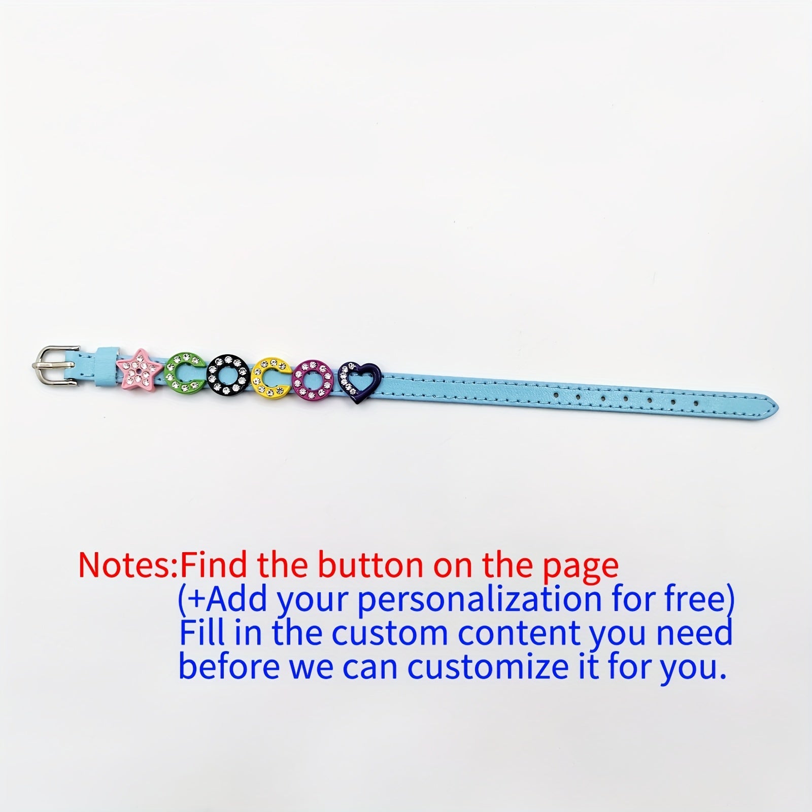 Personalized Pet Memorial Bracelet with Rhinestones