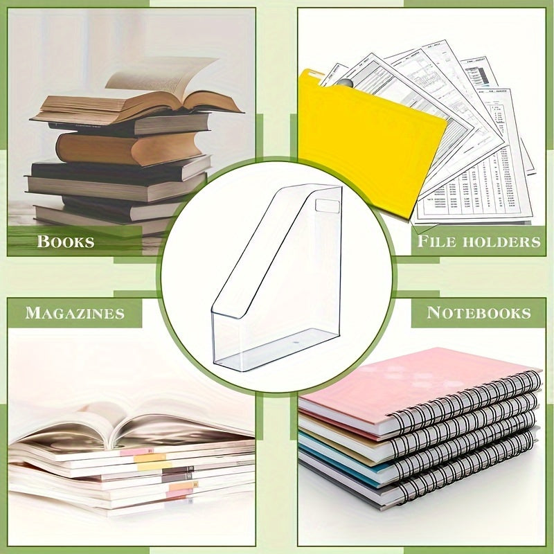 Clear Acrylic Desktop Organiser Magazine File Holder Plastic Paper Tray