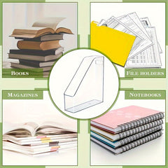 Clear Acrylic Desktop Organiser Magazine File Holder Plastic Paper Tray