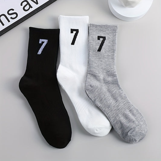 Number Print Socks Mid Tube Women's Stockings