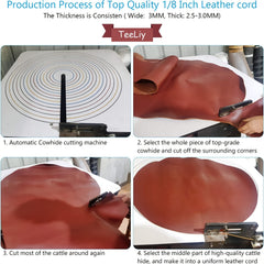 3MM Natural Leather Cord for Jewelry Making Dark