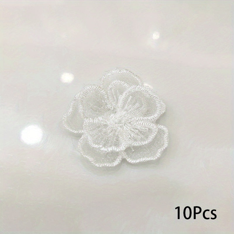 10pcs Lace Flower Patches DIY Clothing Appliques For Dress C