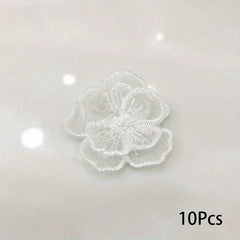 10pcs Lace Flower Patches DIY Clothing Appliques For Dress C