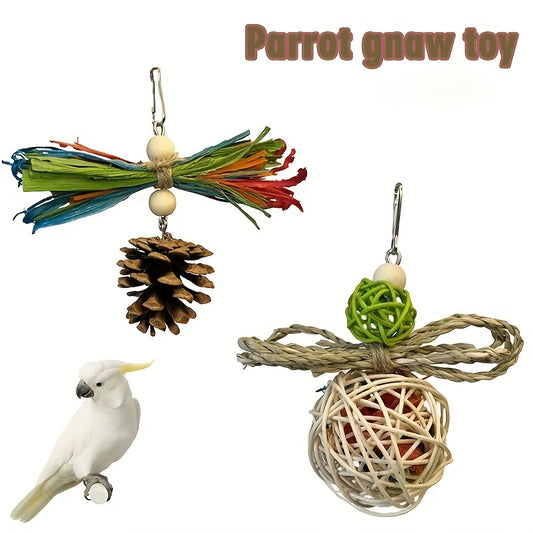 Colorful Parrot Chew Toy for Birdcage Decoration