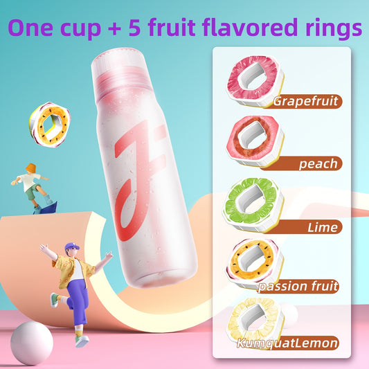 Scented Water Bottle with 5 Flavor Pods 650ml 22oz