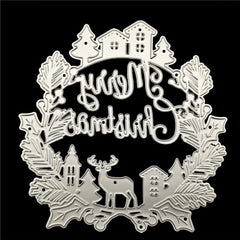 1pc Christmas House Deer Etching Cutting Mold Stencil