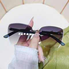 Square Rimless Sunglasses UV400 Sun Shades
