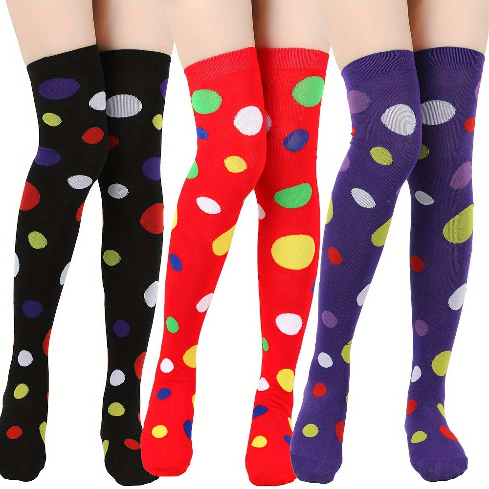 Men's Over The Knee High Polka Dot Socks
