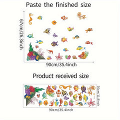 Cartoon Fish Group Glass Sticker Removable Waterproof Vinyl Sticker