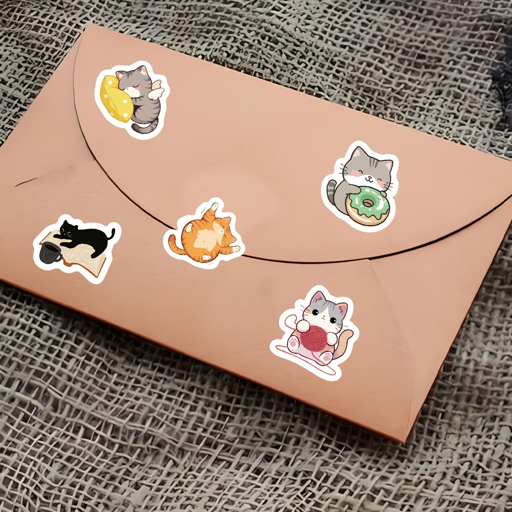 500pcs Cartoon Cat Stickers Fun PVC Decals for Journals Laptops
