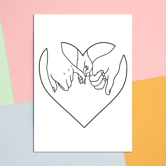 Modern Art Family Hands And Love Wall Sticker Minimalist Style Decor