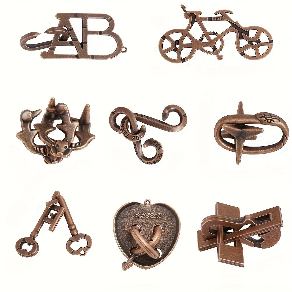 Classic Bronze Luban Locks Set - Logic Creativity Problem Solving