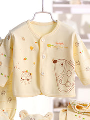 Cute Baby Girl 5pc Outfit Set Cartoon Top Pants Hat Bib