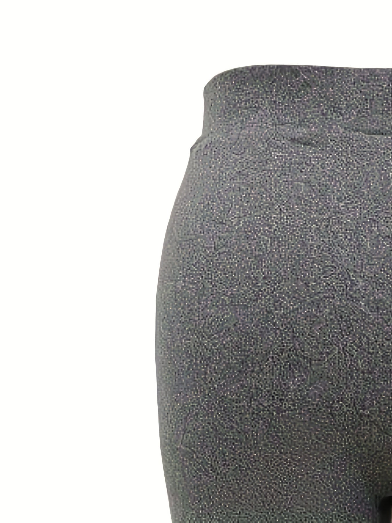  Solid Contrast Lace Flare Leg Stretch Pants