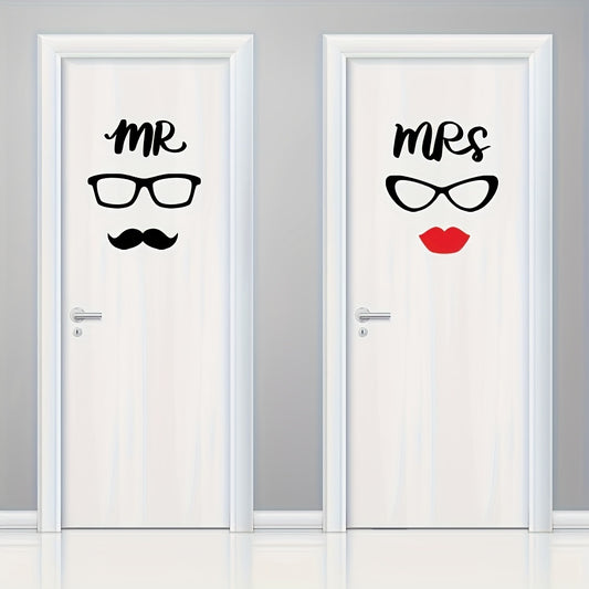 1pc Toilet Wall Sticker Self-adhesive English Men And Women Wall Sticker
