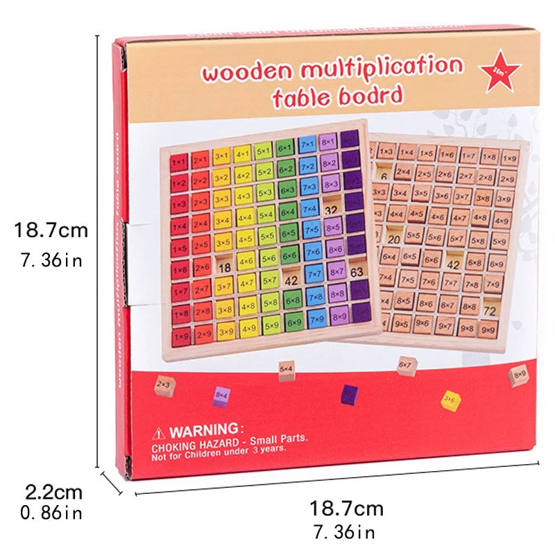 Montessori Wooden Math Toys 99 Multiplication Table Arithmetic Teaching Aids