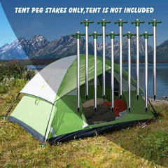 10pcs Stainless Steel Tent Ground Nails with Ropes & Stopper