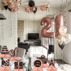 21st Birthday Table Decorations Golden Themed Party Centerpieces