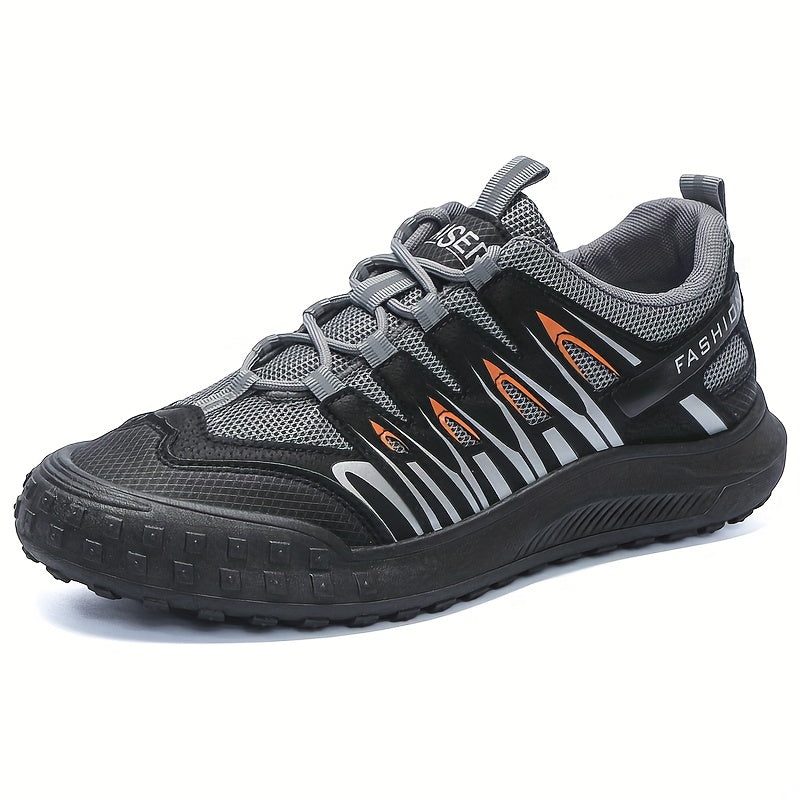 Men's Breathable PU Leather Hiking Shoes Non Slip Sneakers