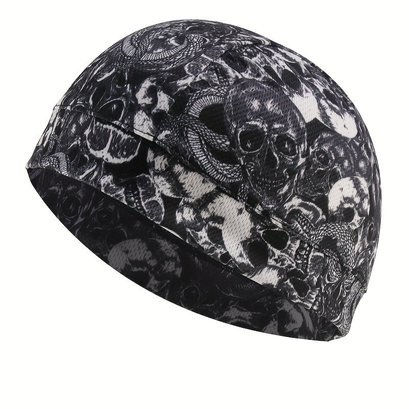 Skull Print Cycling Small Hat Dust-proof Sunshade Breathable Quick-drying Cap