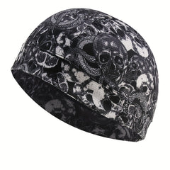 Skull Print Cycling Small Hat Dust-proof Sunshade Breathable Quick-drying Cap