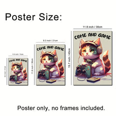 Baby Cat and Video Game Wall Sticker for Kids Room