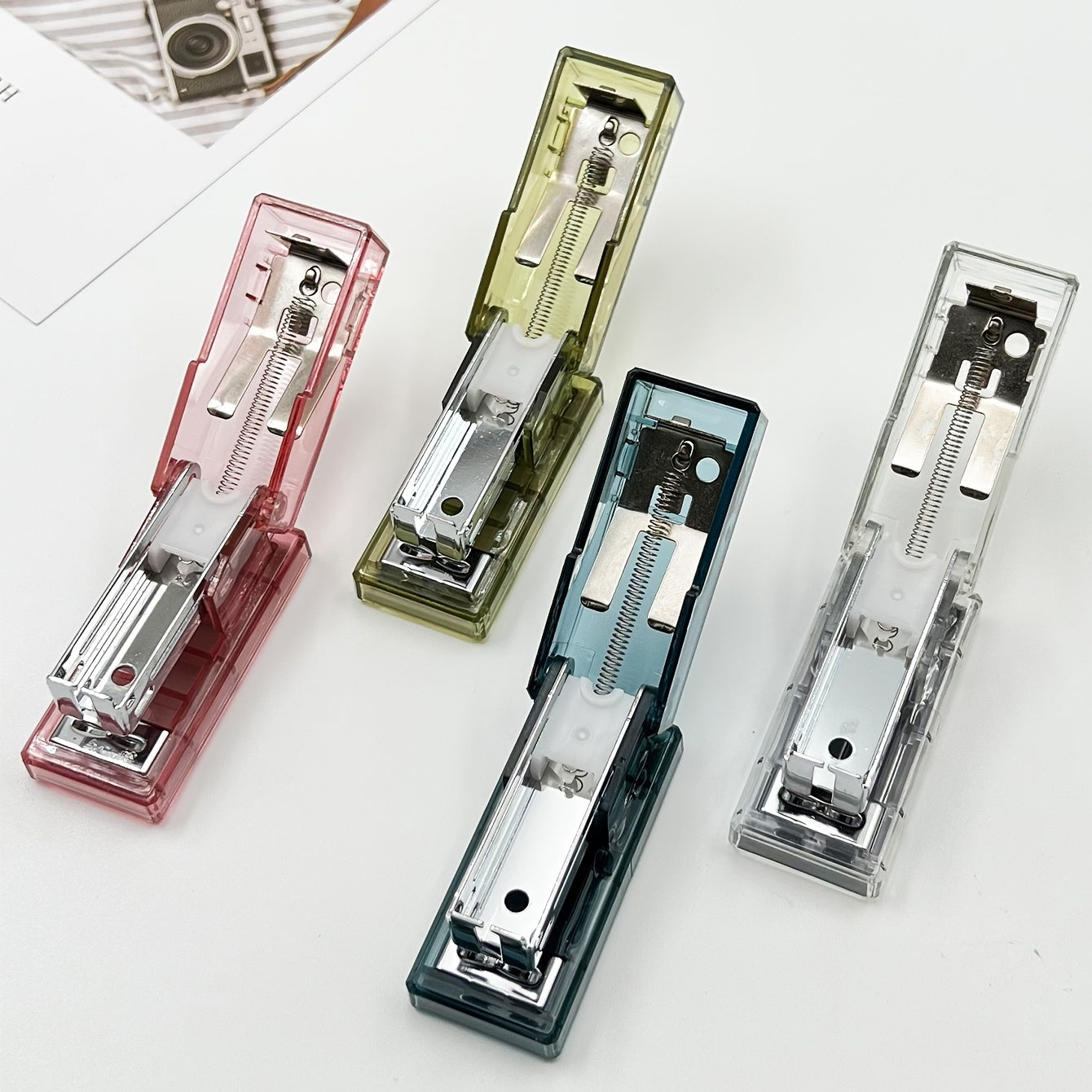 Transparent Mini Stapler Student Stationery Portable Small Mini Stapler