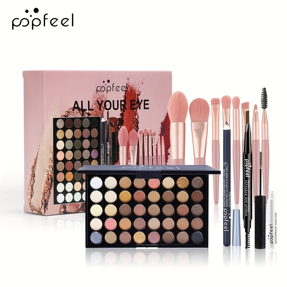 40-Color Eyeshadow Palette Set with Brushes for Stunning Makeup