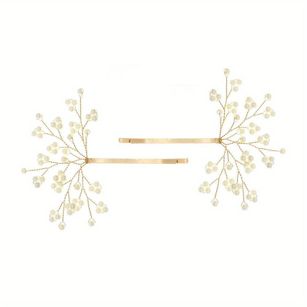 Faux Pearl Tree Hairpin Bridal Hairpin Women Girls Wedding Party Hair Clip