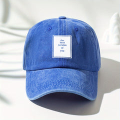 Washed Cotton Dad Baseball Cap Label Print Sports Hat