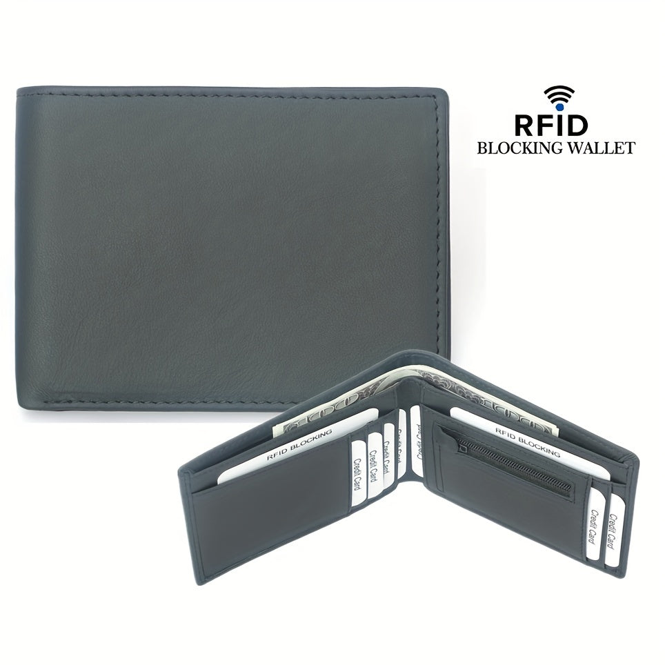 Men's Slim RFID Blocking Leather Wallet Card Holder Coin Purse