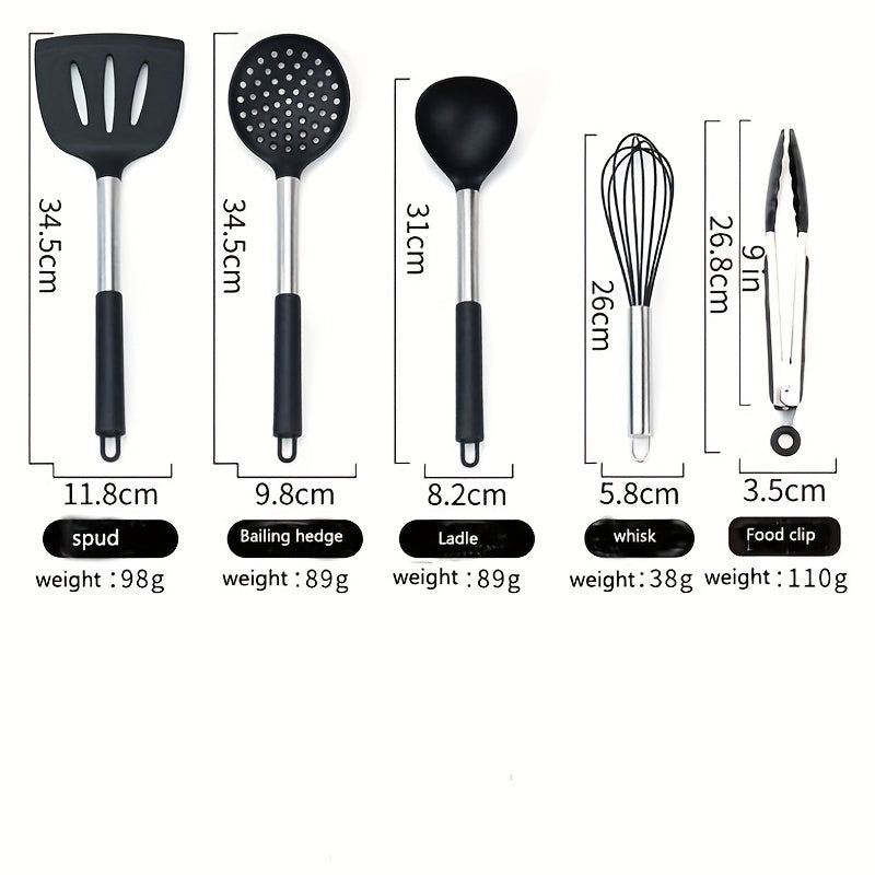 15pcs Silicone Stainless Steel Kitchen Utensils Set