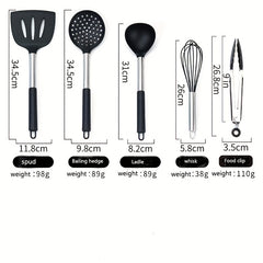 15pcs Silicone Stainless Steel Kitchen Utensils Set