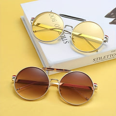 Men's Round Frame UV Protection Sunglasses for Holiday Outdoor Beach Travel