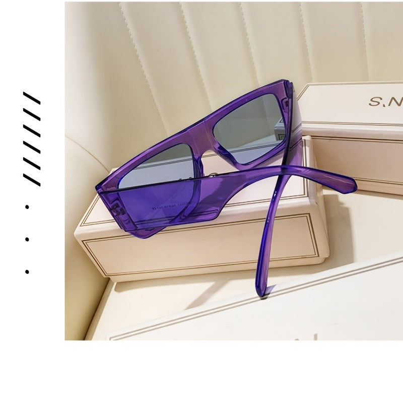 Oversized Flat Rectangular Sunglasses