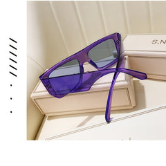 Oversized Flat Rectangular Sunglasses