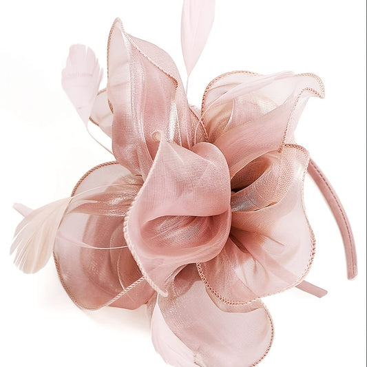 Women's Tea Party Style Fancy Hat With Clip And Hair Hoop