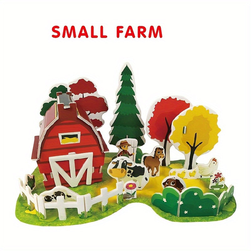 Small Farm 3D Model Puzzle DIY Toy Kids Christmas Birthday Fun Toy