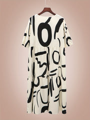  Graffiti Print Maxi Dress