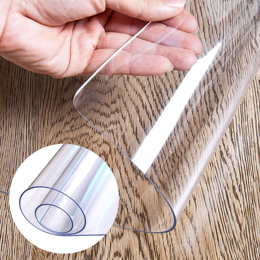 Clear Desk Pad Protector Mat - 1.5mm Thick PVC - Oilproof, Waterproof