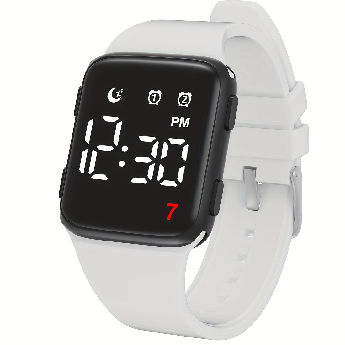 Square Digital Watch Alarm Stopwatch Timer Date Display LED Unisex